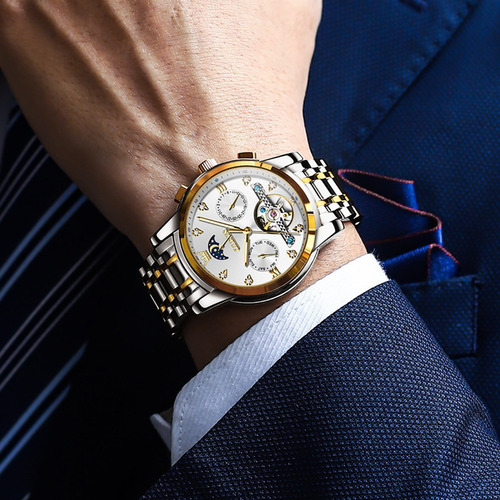 Reloj De Moda Mecánico Clásico Olevs Tourbillon