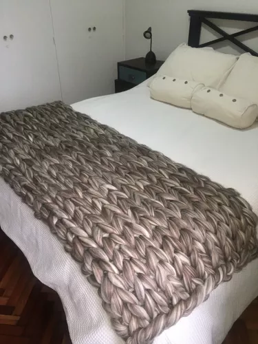 Mantas-Pie de cama tejido en Telar Lana Merino - del Bazar - Bazar Online &  Deco
