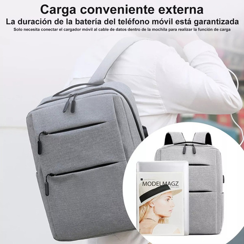 Mochila Antirrobo Multifuncional Con Cargador Usb, 3 Piezas