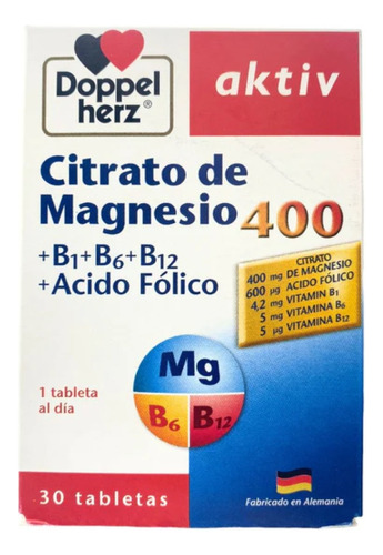 Citrato Magnesio 400mg X30 - Unidad a $60000