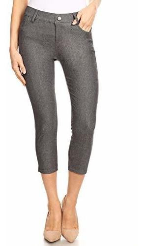 Jeggings De 5 Capri De Bolsillo De Las Mujeres Qgdxa