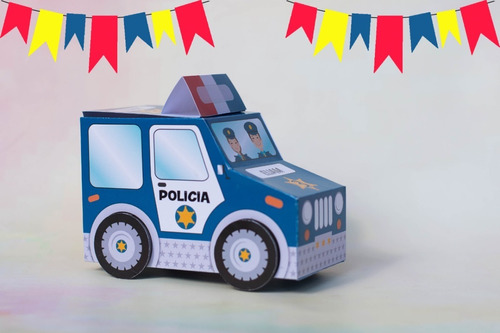 Cajita Golosinera Auto Camion Policia Para Editar E Imprimir