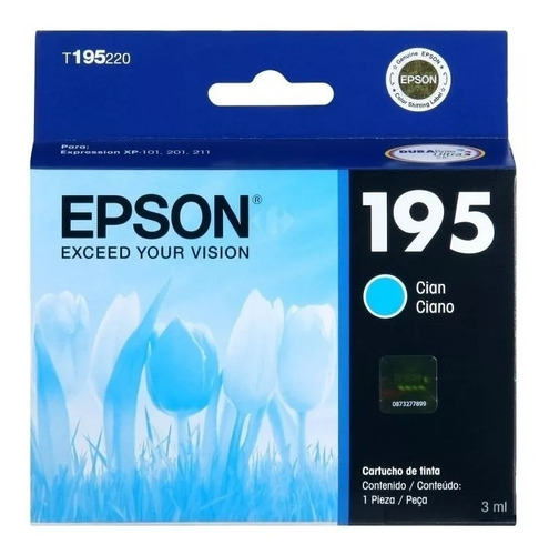 Cartuchos T195220 Epson 195 Cian Para Xp-20 101 201 211