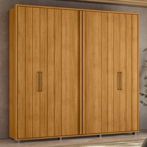 Guarda Roupa Casal 250cm Com 6 Portas Vibe Cinamomo Z10 Cor Marrom