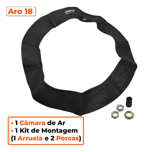 Kit Camara Ar Aro 18 + Vacina Pneu 400 Ml Grapks + Michelin