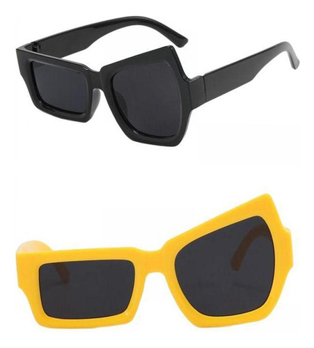 2 Gafas De Sol De Fiesta Vintage Asimétricas Para Hip Hop