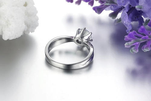 Imagen 5 de 5 de Anillo Solitario En Acero Con Zirconia - 919