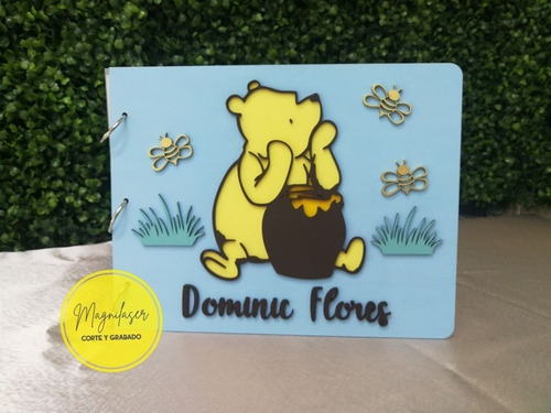 Álbum Para Firmas De Winnie Pooh Personalizado Baby Shower
