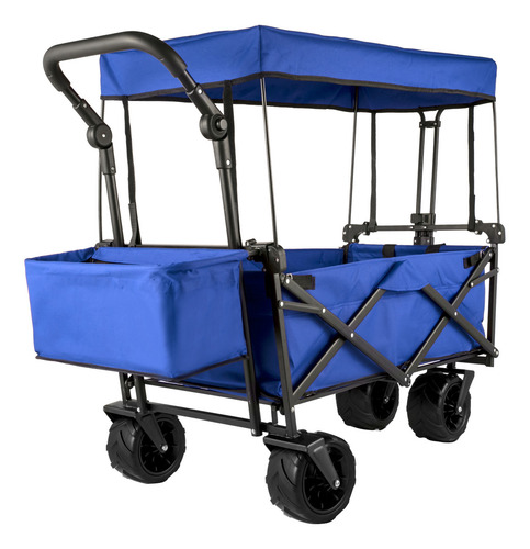 Vevor Carrito Vagón Plegable Multiusos Cámping Con Toldo Color Azul