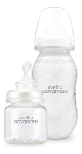 Set Biberones Evenflo Advanced Mamila Ortodóntica 0m+ 2pz