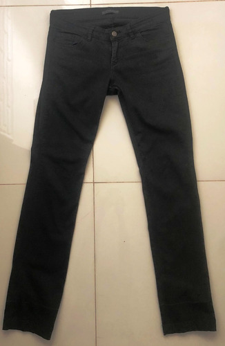 Pantalon Recto De Gabardina Negro Marca Le Utthe Como Nuevo