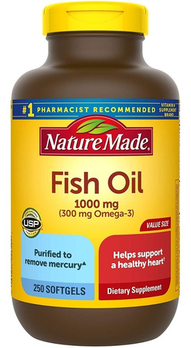 Aceite De Pescado Fish Oil Omega 3 Epa Dha 250 Caps Eg J02