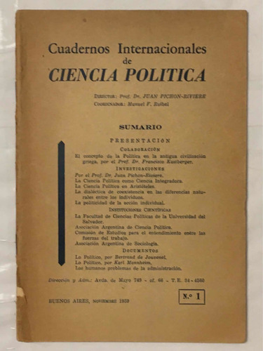 Pichon Riviere Cuadernos Internacionales Ciencia Politica