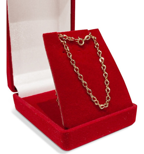Pulseira Feminina De Ouro 18k Elo Trabalhado Comprimento 19 Cm Cor Amarelo