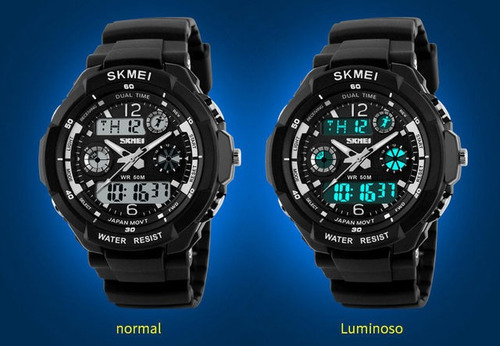 Reloj Skmei Hombre S- Shock Analógico Digital Luz Led