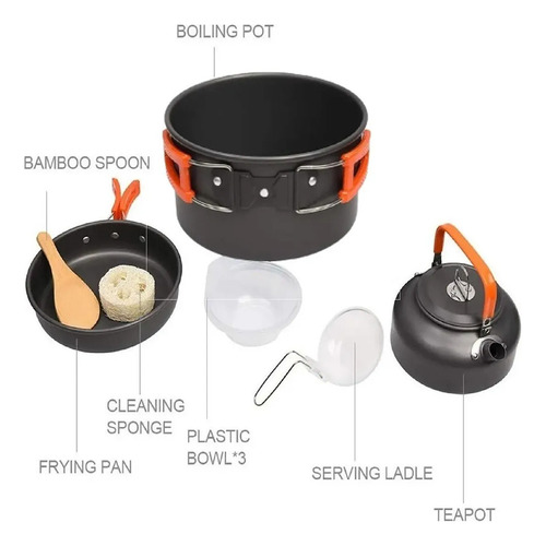 Estufas Y Encimeras Ollas Camping Con Cocinilla Y Cubiertos