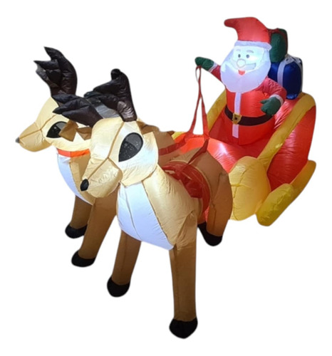 Inflable Navideño Trineo De Santa Con Led De 2.2 M