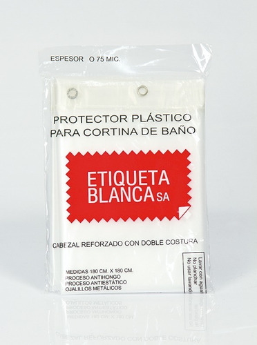 Imagen 2 de 4 de Pack ! Ganchos De Acero Cortina De Baño + Protector 0.75