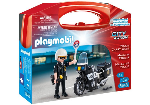 Playmobil 5648 Valija Maletin Policia Con Moto Orig Intek