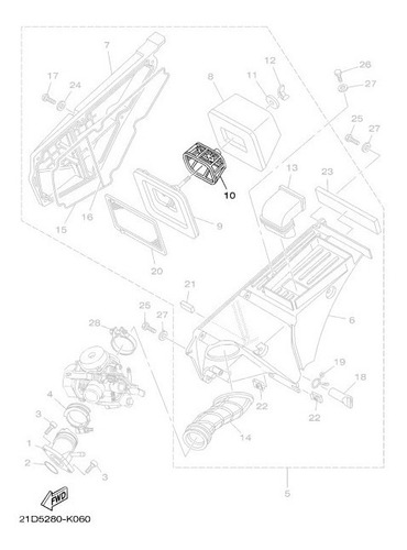 Guia Do Filtro De Ar Yamaha Xtz 125 E '15 (original)