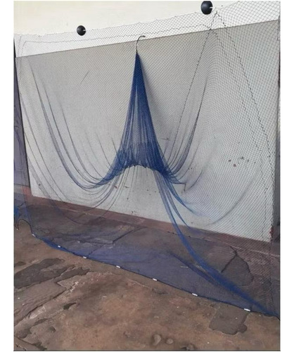Arrastão Malha 25mm Tanque Rio Carpa 10mt C/funil 3m Alt Azul