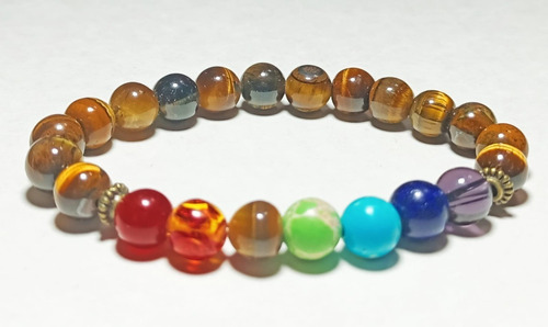 Pulsera  7 Shakras Meditación  - Ojo De  Tigre