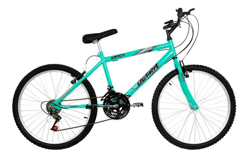 Bicicleta Feminina E Masculina Aro 24 Ultra Bikes 18 Marchas Cor Verde Anis