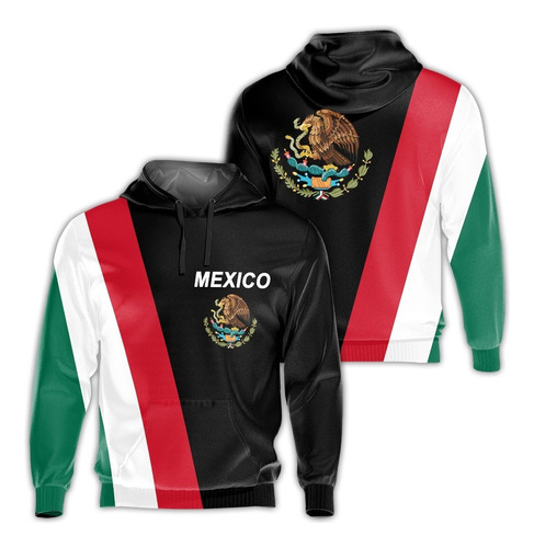 Sudadera Con Capucha Con Estampado De Bandera Mexicana