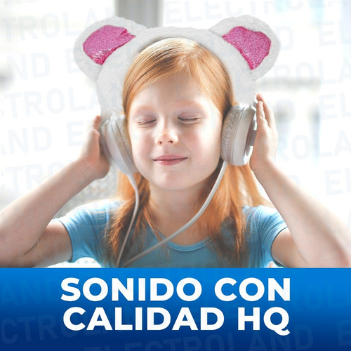 Imagen 6 de 10 de Auriculares Stereo Orejas Zorro Vincha Peluche Cable 1,5mts