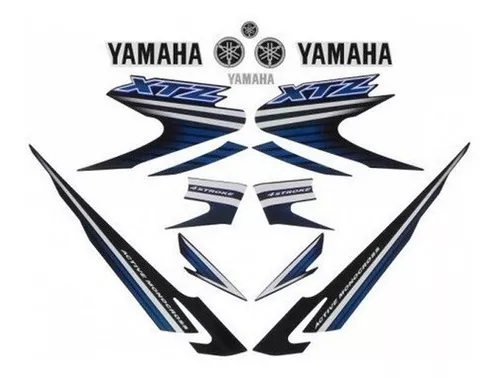 Adesivo Moto Trilha Yamaha Xtz 125 Caveira Azul 0,20mm 070