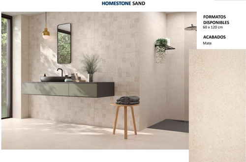 Eu Porcelanato Homestone Sand Piso/pared Beige Claro 60x1.20