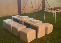 Comprar Alquiler De Puffs + Mesas Para Eventos \u002F Cumpleaños