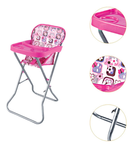Silla Alta De Muñeca Con Bandeja Para Animales De Peluche,