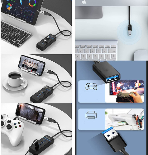 Imagen 5 de 8 de Hub Usb 3.0 4 Puertos Expansor Multi Para Laptop Pc 4 En 1