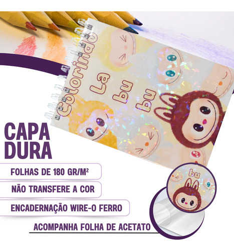 Livro De Colorir Labubu Monsters Em Capa Dura Com Desenhos Variados E Detalhados - Ideal Para Relaxamento, Combater O Estresse E Estimular A Criatividade! Um Presente Incrível Para Crianças E Adultos
