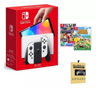 Nintendo Switch Oled Blanco Mariokart 8 Y Animal Crossing