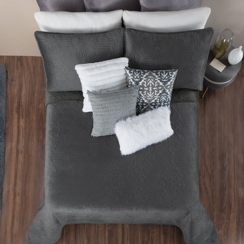 Edredón Matrimonial Mega Invernal Luxus Velvet +fundas Color Vizcaya