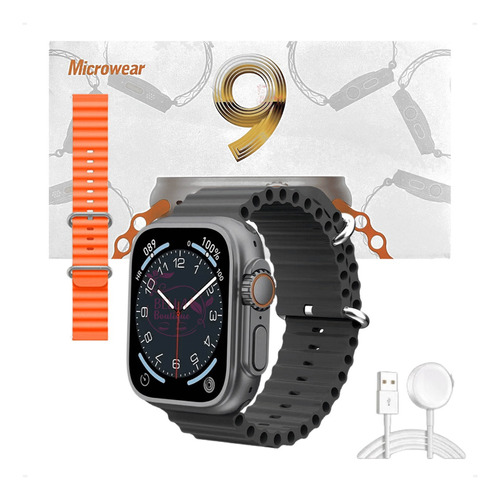 Smartwatch Ultra 9 Max Series 9 Modelo 2023 Original+Brinde Color de la carcasa: negro
