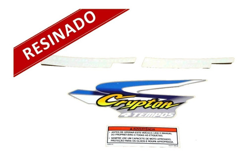 Kit De Adesivos Compatível Crypton 2000 Prata Resinado 00733