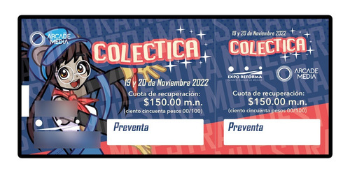 5 Boletos Fisicos Colectica 2022 Paquete Amigos