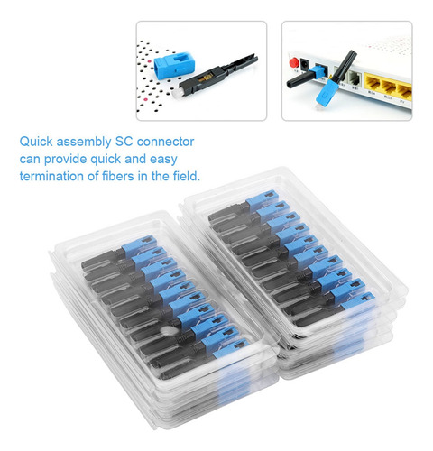 Conector Rápido De Fibra Optica Sc Para Ftth 100pcs