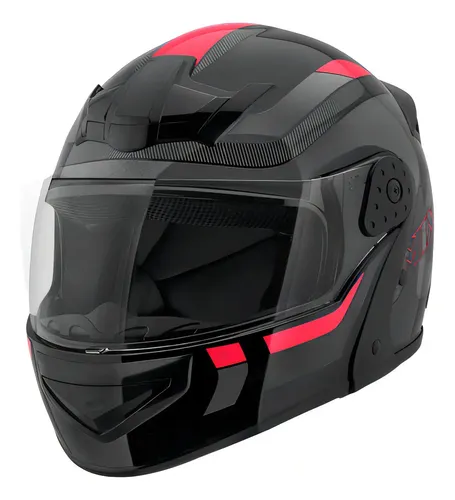 Capacete Robocop Escamoteável Fechado Mixs Gladiator Delta S Cor Cinza/vermelho brilhant