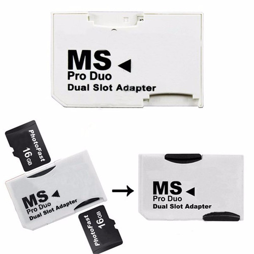 Adaptador Ms Pro Duo Doble Memoria Micro Sd Psp