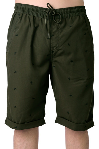 Med - Verde Militar - Bermuda Hombre Casual Recto Verde Giov