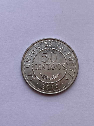 Moneda De 50 Centavos De Bolivia Del Año 2010