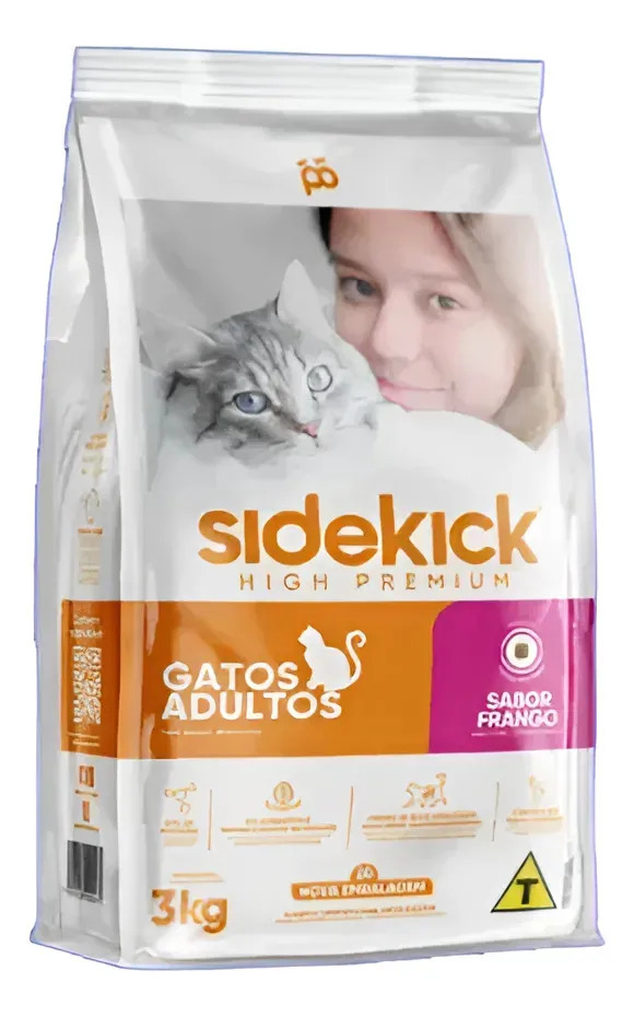 Ração Gatos Adultos Frango Sidekick High Premium 3kg