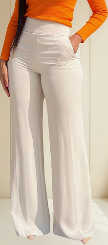 Calças Femininas Com Bolso De Cor Sólida, Terno Casual De Ci