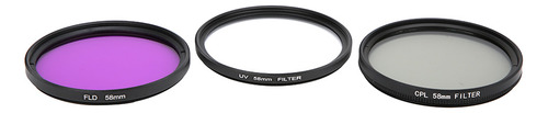 Kit De Filtro De Lente De Vidrio Óptico De 58 Mm, Bolsa De A