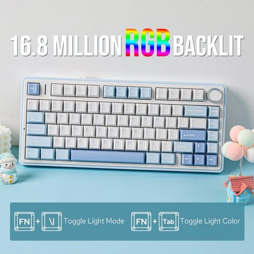 Paquete Epomaker Aula F75: Teclado Mecánico Inalámbrico Rgb