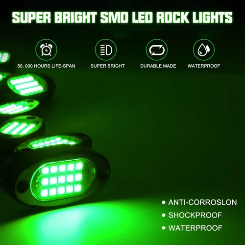 Winunite 8 Vainas Rápidas Conecte Las Luces De Roca Verde, 4